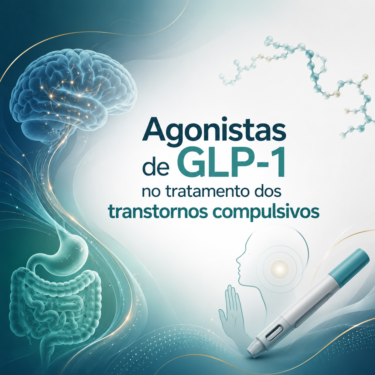 Ilustração sobre agonistas de GLP-1 no tratamento dos transtornos compulsivos