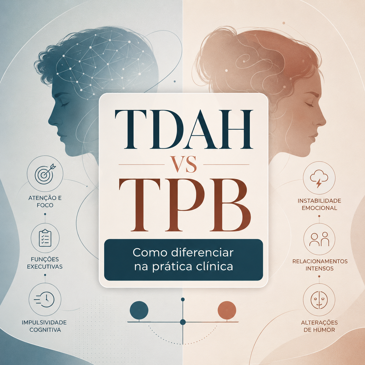 Capa ilustrativa sobre diagnóstico diferencial entre TDAH e transtorno de personalidade borderline
